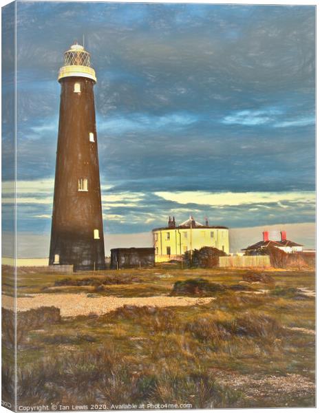 The Old Dungeness Lighthouse as Digital Art Canvas Print by Ian Lewis
