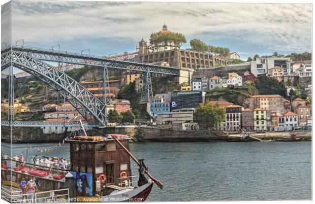 Across The Douro In Porto Canvas Print by Ian Lewis