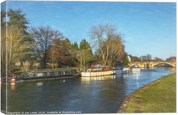 The River Thames At Abingdon Canvas Print by Ian Lewis
