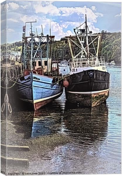 Fishing Boats At Tobermory Canvas Print by Ian Lewis