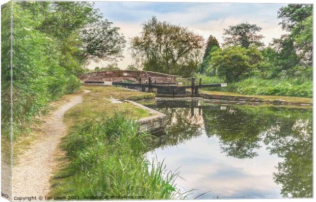 Guyers Lock on the Kennet and Avon Canvas Print by Ian Lewis