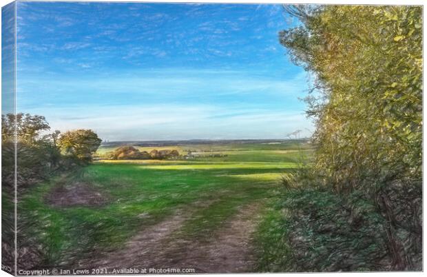 Farmland In South Oxfordshire Canvas Print by Ian Lewis