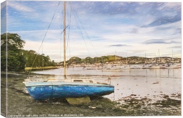 Low Tide On The River Conwy Canvas Print by Ian Lewis