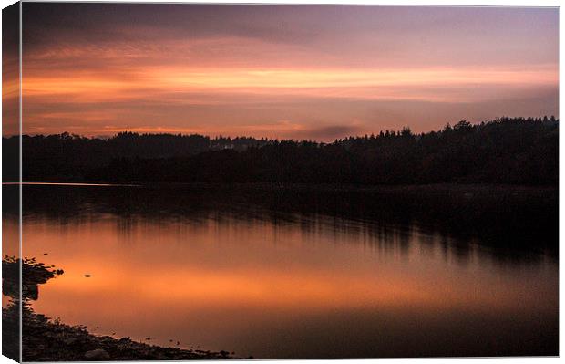  burrator sunset Canvas Print by keith sutton