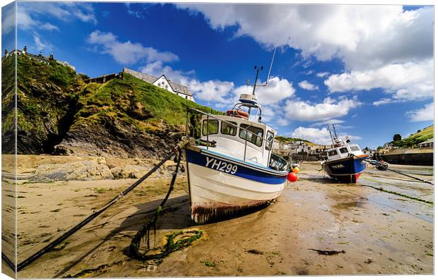  Port Isaac fishing boats Canvas Print by Andrew Richards