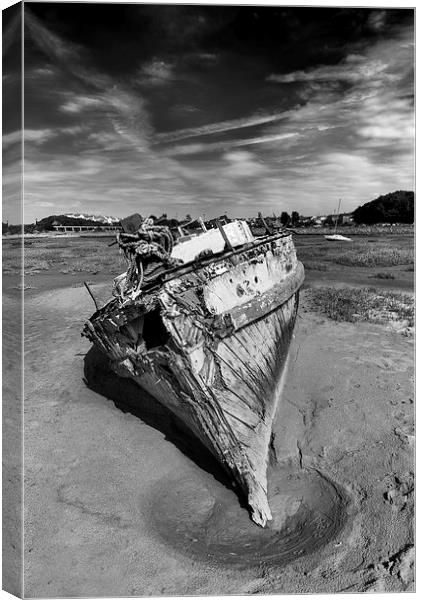  Old Harbour shiwreck Canvas Print by Andrew Richards