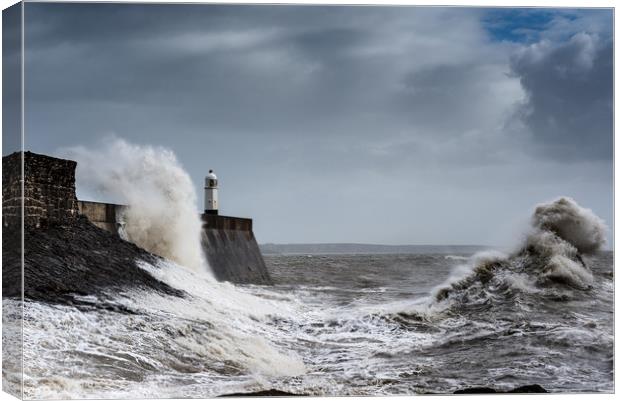 Porthcawl Storm Canvas Print by Andrew Richards