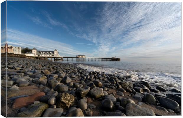 Penarth Pier and beach Canvas Print by Andrew Richards