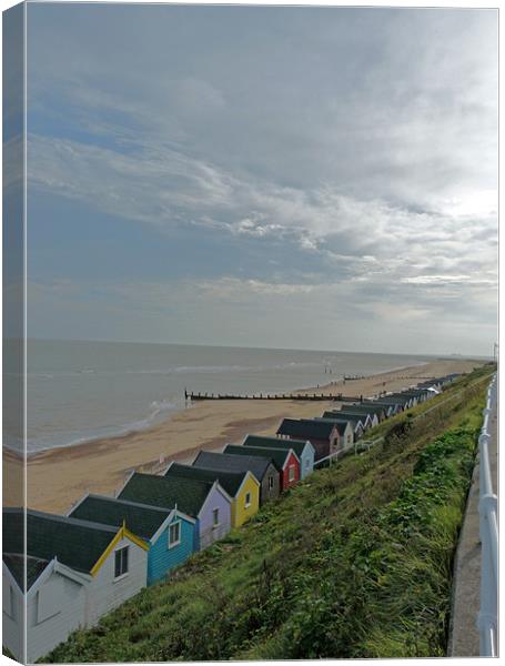 Southwold Beach Huts Canvas Print by Noreen Linale