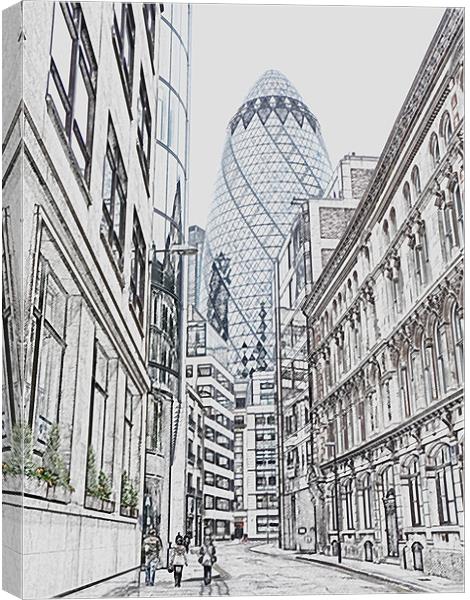 The Gherkin Canvas Print by Noreen Linale