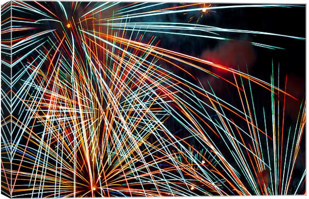 Laser Light Show Canvas Print by Ray Shiu