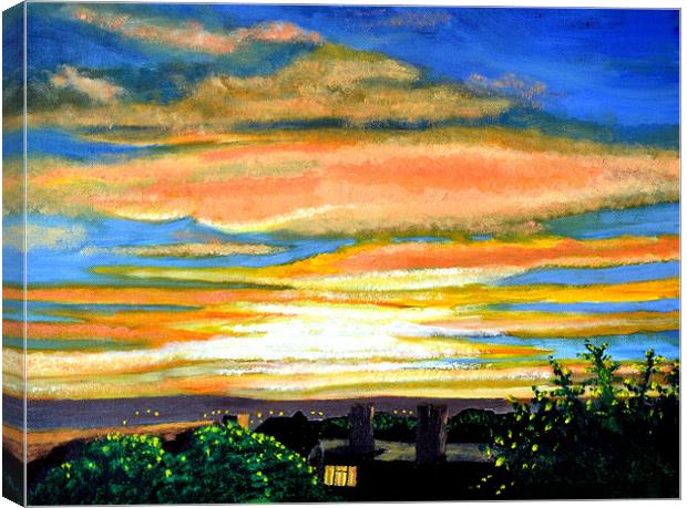 April Sunset Canvas Print by Roger Stevens
