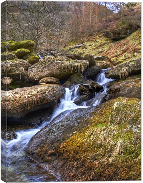 Cwm Rhaeadr Waterfall Canvas Print by Hazel Powell