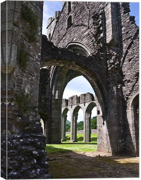 Through the Arches, Llanthony Priory Canvas Print by Hazel Powell