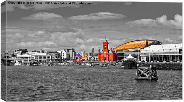  Cardiff Bay, with colour pop Canvas Print by Hazel Powell