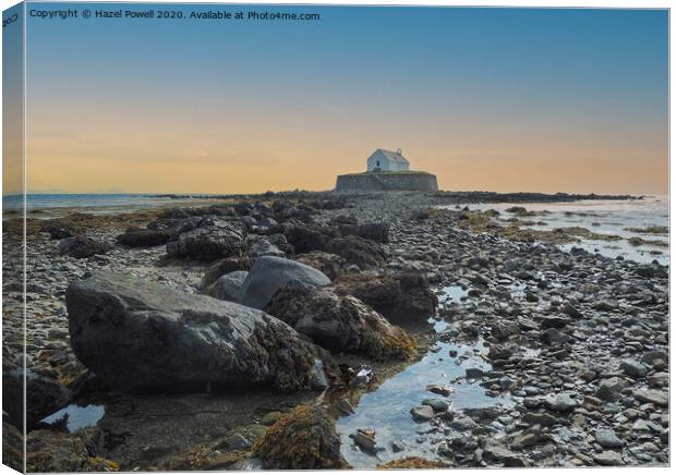 St Cwyfan's Church, Anglesey Canvas Print by Hazel Powell