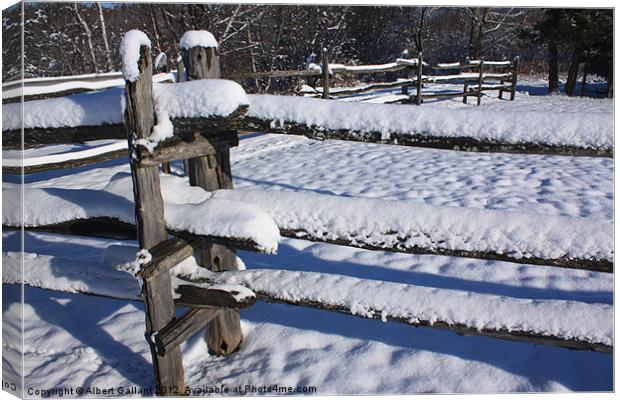 Winter fence Canvas Print by Albert Gallant