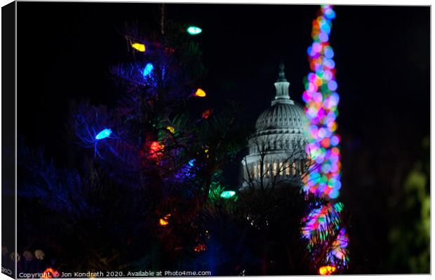 Capitol Christmas Canvas Print by Jon Kondrath