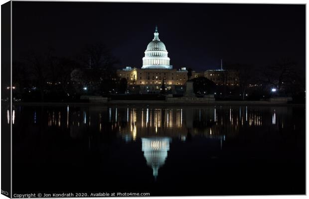 US Capitol Building Reflection Canvas Print by Jon Kondrath