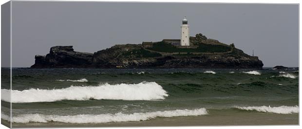 Godrevy Lighthouse Cornwall Canvas Print by Marilyn PARKER