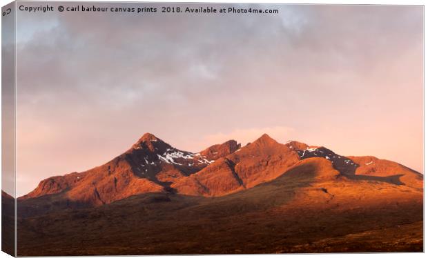 Black cullins sunrise Canvas Print by carl barbour canvas