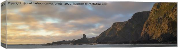 Hartland quay sunset  Canvas Print by carl barbour canvas