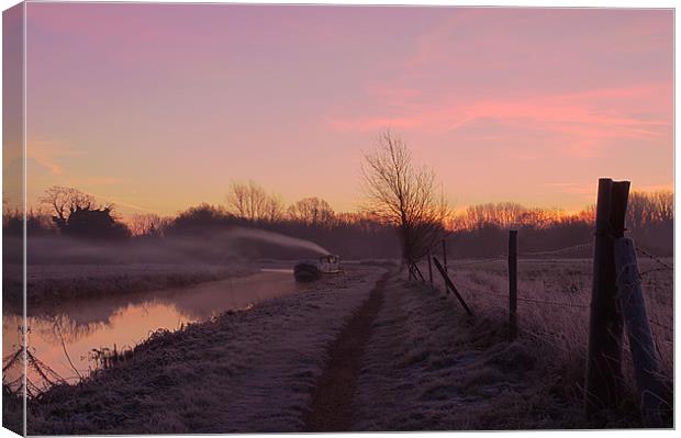 Sunrise over the Canal Canvas Print by Mark Chance