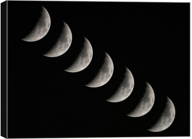Crescent moon multiple exposure Canvas Print by mark humpage