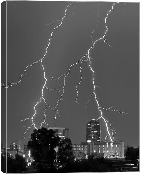 Lightning strike Canvas Print by mark humpage