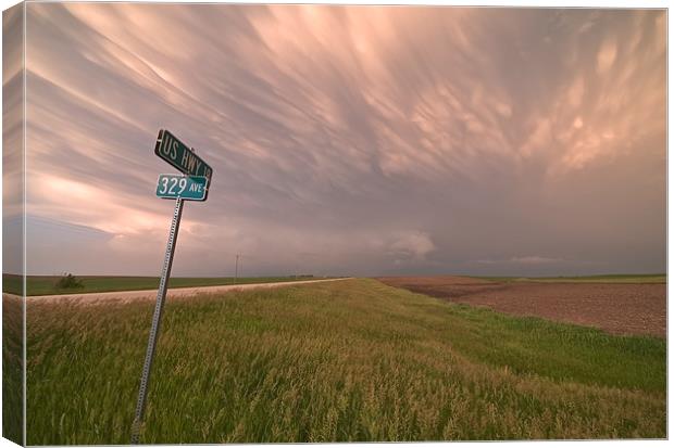 Texas Highway Storm Canvas Print by mark humpage
