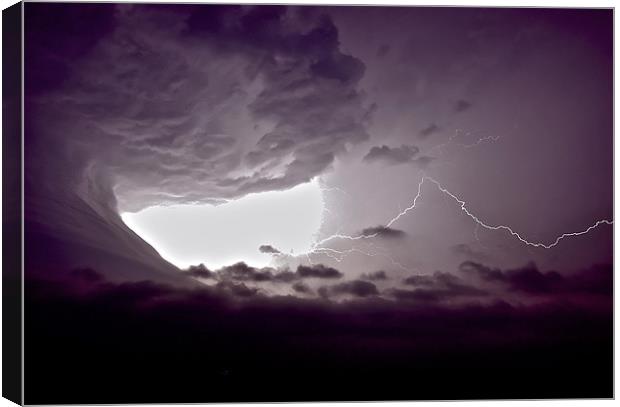 Lightning Thunderstorm Canvas Print by mark humpage
