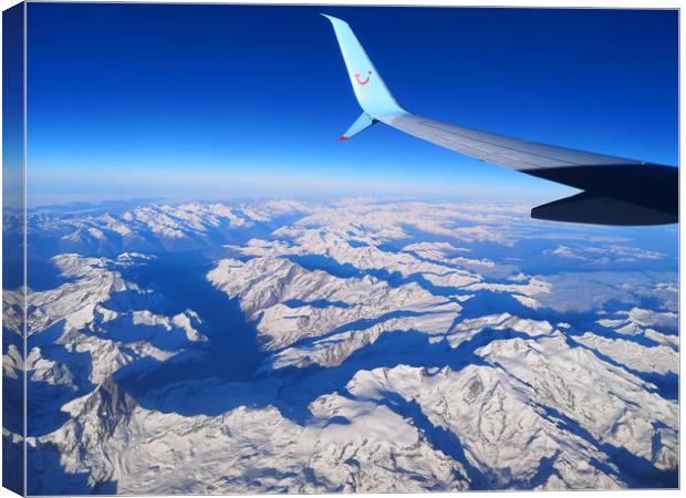 Flying high over the Alps Canvas Print by mark humpage