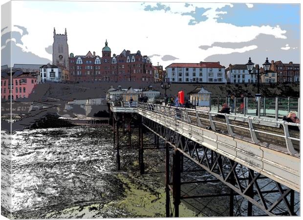 Cromer Pier Town Canvas Print by mark humpage