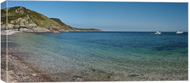 Devon Sea, Boats and Beach Canvas Print by mark humpage