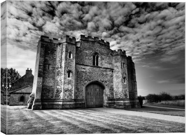 Norfolk Pentney Abbey Gatehouse black and white Canvas Print by mark humpage