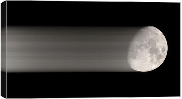 Moon with shadow trail Canvas Print by mark humpage