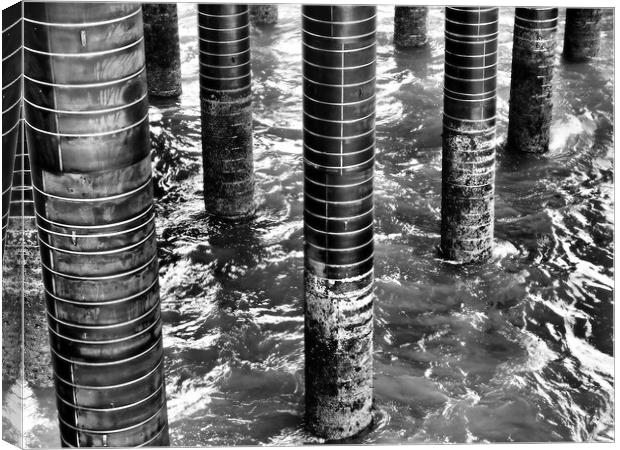 Cromer Pier underneath Canvas Print by mark humpage