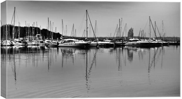 Sailing boat and sail reflections, Brixham Canvas Print by mark humpage