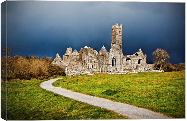 Quin Abbey Canvas Print by Peter Jarvis