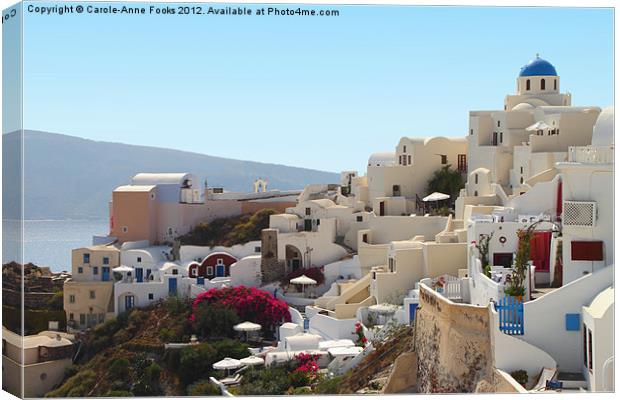 Oia Village, Santorini, Greece Canvas Print by Carole-Anne Fooks