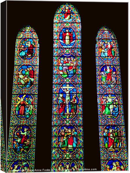 Chester Cathedral Stained Glass Canvas Print by Carole-Anne Fooks