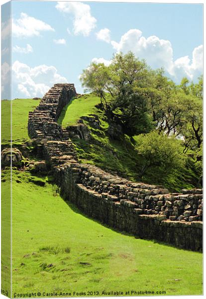 Hadrians Wall Marching Across The Landscape Canvas Print by Carole-Anne Fooks