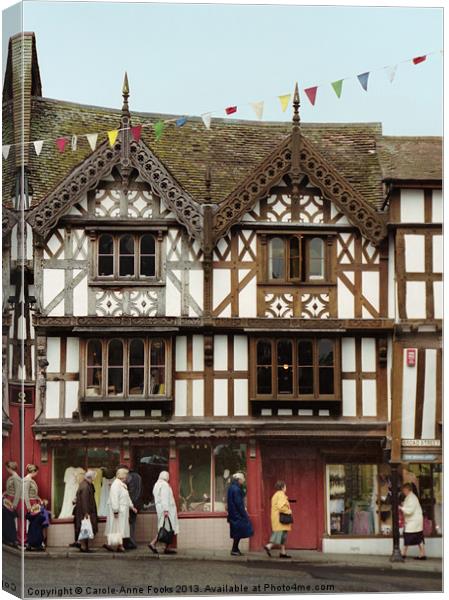 Ludlow Half Timbered Tudor Buildings Canvas Print by Carole-Anne Fooks