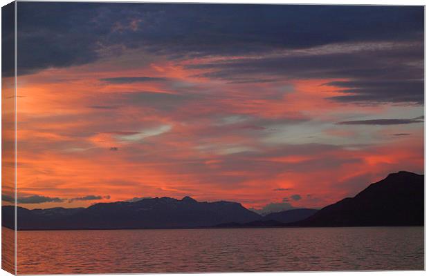 Sunset on the Beagle Channel Canvas Print by Carole-Anne Fooks