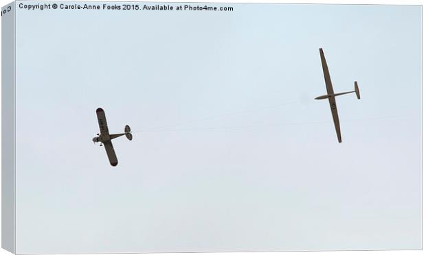  Glider Being Towed Into The Air Canvas Print by Carole-Anne Fooks