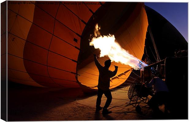  Preparing a Hot Air Balloon Canvas Print by Carole-Anne Fooks