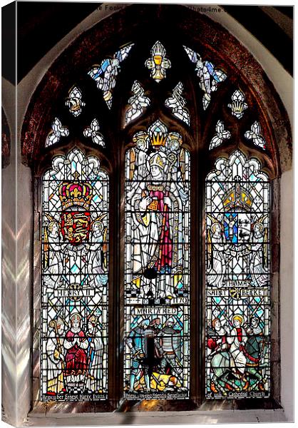  Stained Glass in Saint David's Cathedral, Pembrok Canvas Print by Carole-Anne Fooks