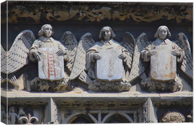  Angels on Canterbury Cathedral Gateway Canvas Print by Carole-Anne Fooks