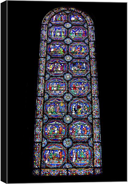  Stained Glass in Canterbury Cathedral Canvas Print by Carole-Anne Fooks