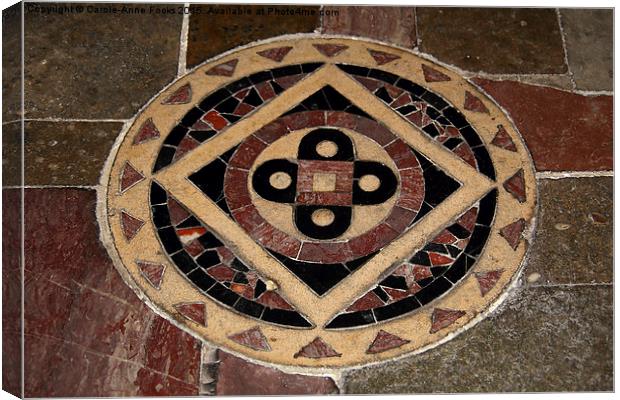   Floor Tiles  in Canterbury Cathedral Canvas Print by Carole-Anne Fooks